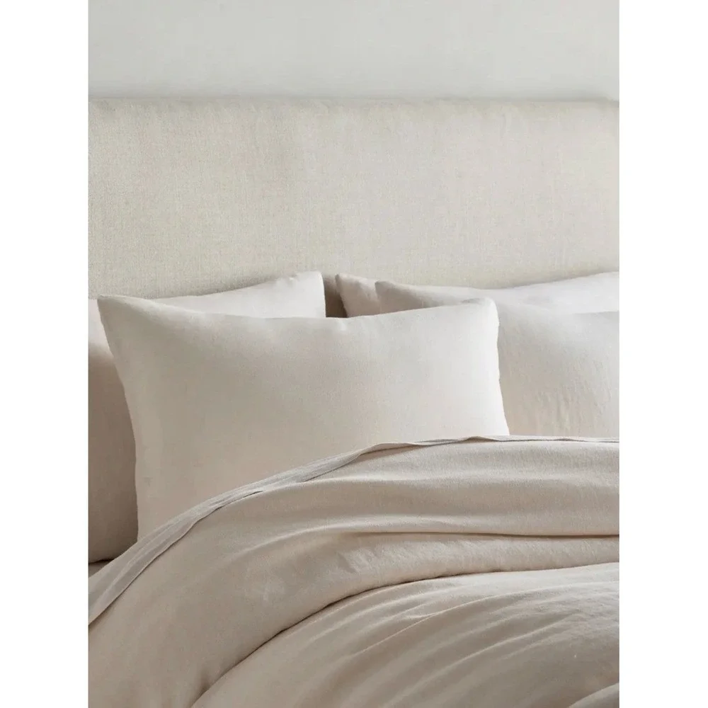Quince European Linen Duvet Cover Set Full/Queen | Sand | 100% Linen